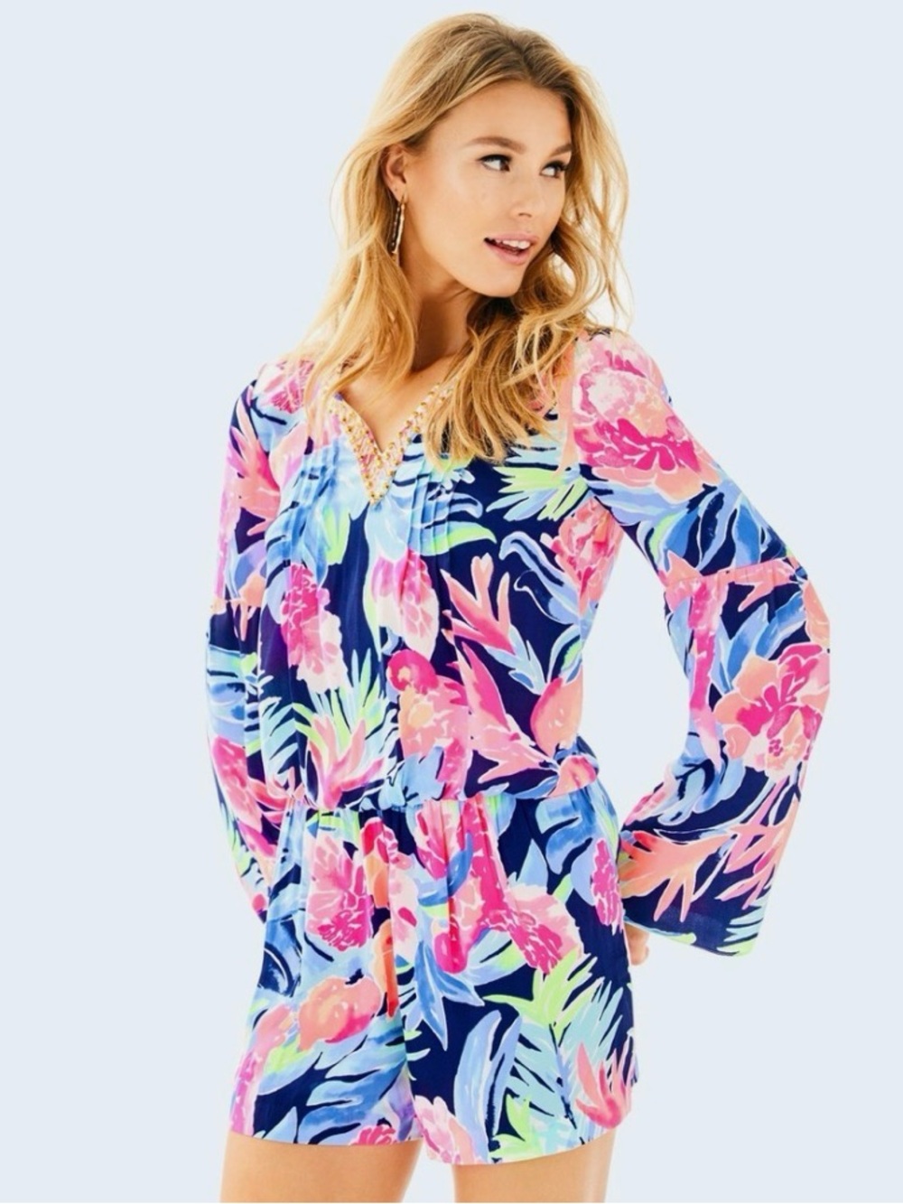Lilly Pulitzer Ariele long-sleeve printed romper